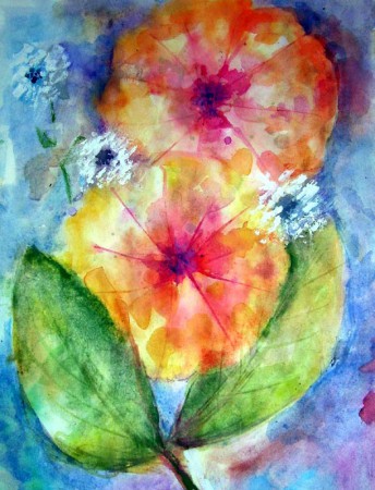 Pestré kvety 21x29cm